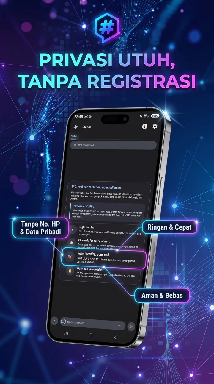 Privasi utuh tanpa registrasi